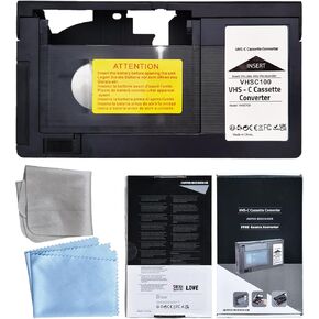 HQ VHS-C Video Cassette Adaptor Motorized VHS-C to VHS Cassette Adapter NOT Compatible with 8mm/MiniDV/Hi8 Tapes with 2 Pcs Lens Clean Cloth