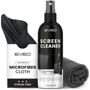 Screen Cleaner Spray and Wipe - TV screen cleaner spray and 2 Microfiber cloths, Computer Screen Cleaner, TV screen cleaner for Smart TV & Monitor, Laptop, MacBook, iPad and Electronic Devices - (2oz)