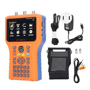 Satellite Finder, V8 Finder PRO FTA DVB S2X Meter Digital Satellite Finder with 4.3inch LCD Screen Function (US Plug)