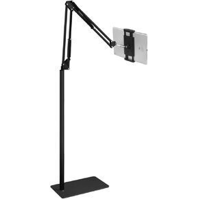 Tablet Floor Stand, Overhead Bed Phone Stand Angle Height Adjustable Holder, Universal Floor Stand Compatible with iPhone iPad Pro Air Mini, Samsung Tab, Kindle, E-Readers…