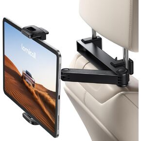 Lamicall Car Headrest Tablet Holder - [Lockable] [3 in 1 Extension Arm] Upgrade Tablet Mount for Car Backseat, Road Trip Essentials for Kids, for iPad Pro, Air, Mini, Galaxy, Fire HD, 4.7-13" Tablets