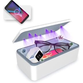 Multifunctional UV Light Sanitizer Box with Wireless Charging and 8 UV-C LED Lights for Phones, Toothbrushes, Jewelry, and More in Saudi Arabia
