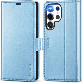 TUCCH Case Wallet for Galaxy S25 Ultra, Kickstand [RFID Blocking] Card Holder, Folio Magnetic PU Leather [TPU Shockproof Interior Case] Protective Folio Cover Compatible with Galaxy S25 Ultra, Black