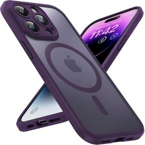 TOCOL Magnetic for iPhone 14 Pro Max Case, Upgraded Full Camera Protection, Compatible with Magsafe, Drop Protection, Translucent Matte Back Bumper Phone Cover 6.7-Inch（Midnight Purple）