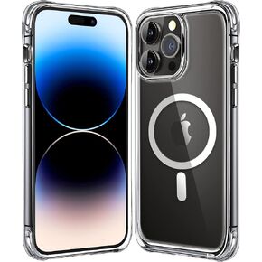 Mkeke for iPhone 14 Pro Max Case Clear,Compatible with Magsafe,Not-Yellowing,Shockproof Protective Phone Magnetic Bumper Case 2022