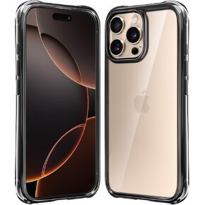 Mkeke for iPhone 16 Pro Case Black [Not-Yellowing] [Military-Grade Drop Protection] Shockproof Protective Phone Bumper for Apple 6.3 inch 2024