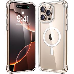 Mkeke for iPhone 16 Pro Max Case Magnetic Clear, Compatible with MagSafe, Military-Grade Protection, Phone Bumper for Apple 6.9 inch 2024