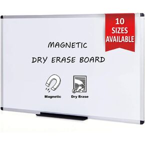VIZ-PRO Magnetic Dry Erase Board, 72 X 40 Inches, Silver Aluminium Frame