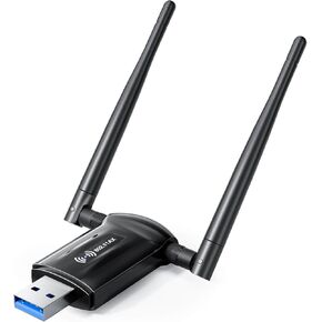 USB WiFi Adapter for Desktop PC - Nineplus 1800Mbps Wi-Fi 6 USB 3.0 Wireless Adapter for PC WiFi Antenna for Win11/10 WiFi Dongle for Desktop PC Laptop 802.11ax Internet Network Card WiFi USB (Black)