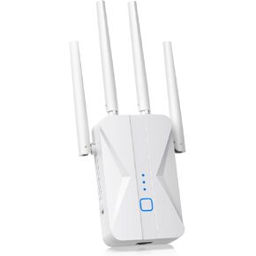 WiFi Extender Signal Booster, 2025 WiFi Extender AC1200Mbps Dual Band (5.8GHz/2.4GHz), WiFi Booster with Ethernet Port for Home Covers up to 10000 Sq.ft, Compatible with More Devices
