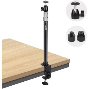 Camera Desk Mount Table Stand Webcam Stand with 360°Ball Head Aluminum Alloy Clamp and Arm 15.7"-35.4" Heavy Duty C lamp for Camera,Ring Light,DSLR,Live Streaming,Photo Viedo Shooting