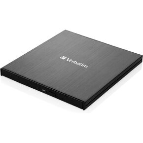 Verbatim Ultra HD 4K CD DVD Blu-ray Writer USB 3.2 GEN 1 USB-C Connectivity Slim Brushed Metal Enclosure Compatible with Mac and PC with Free 25GB Blu-ray disc