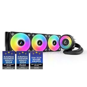 الفريزر السائل في القطب الشمالي 360 A -RGB - CPU AIO مبرد المياه ، كمبيوتر تبريد المياه ، Intel & AMD ، مضخة فعالة تسيطر عليها PWM ، المروحة: 200-2000 دورة في الدقيقة ، LGA1851 و LGA1700