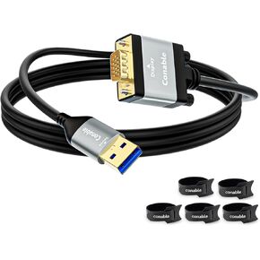 كابل محول USB إلى VGA 15 قدمًا ، USB-A USB-A 3.0 إلى VGA HD VIDEO CABLE ، رقاقة ذكية ، 1080P@60Hz ، للتلفزيون ، العرض ، الشاشة ، دعم فقط Windows 11/10/8.1/7 ، MAC OS