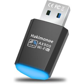 WiFi USB Adapter for PC Desktop, Wi-Fi 6 AX900Mbps Dual Band 5GHz 2.4GHz Wireless Network Dongle, 5dBi High Gain Antenna, WPA3 for Win 11 10 7 Laptop Computer, Plug n Play w/Auto Driver