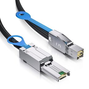 ipolex External Mini SAS HD SFF-8088 to SFF-8088 Hybrid Cable for Server, Raid Card & PCI Express Controller, 1-m(3.28ft)