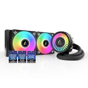 ARCTIC Liquid Freezer III 240 A-RGB - CPU AIO Water Cooler, Water Cooling PC, Intel & AMD, Efficient PWM-Controlled Pump, Fan: 200–2000 RPM, LGA1851 and LGA1700 Contact Frame - Black
