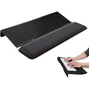 Computer Keyboard Stand, Keyboard Riser for Easy Typing, Ergonomic Keyboard Wrist Rest with Anti-Slip Base, Comfortable Keyboard Holder with Wrist Pad for Office Desk, Home, School (Clear)