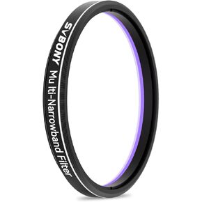 SVBONY SV240 Telescope Filter, 2 Inches Multi-Narrowband Galaxy Nebula Filter, Ha OIII H-Beta Universal Filter, NIR Near-Infrared Light Pollution Filter, Light Pollution Filter for Astrophotography