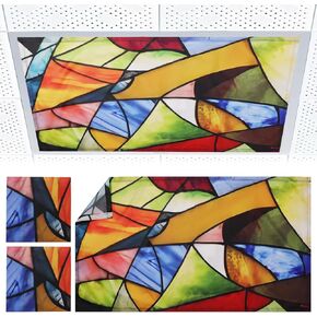 2pcs Fluorescent Light Covers - Light Covers for Ceiling Lights Classroom, Magnetic Light Filters for Office, Hospitals, Home 4 x 2 Feet (color art)