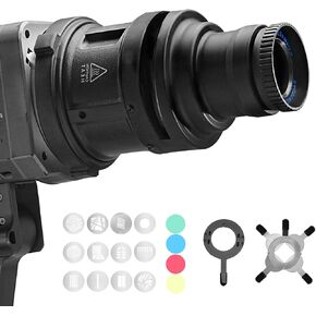 WELLMAKING S-80LED Bowens Mount Optical Conical Snoot Spotlight Kit. Adjustable Focus 38°Lens; Delivering Sharp and Crisp Edges iamge for Photography, Studio Video, only suitfor LED Continuous Lights
