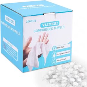 200 PCS Compressed Towel, Disposable Towel, Thicker Portable Towel, Camping Wet Towel, Compressed Hand Towel for Travel Camping Home Grooming