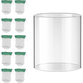 10 Pcs Propane Lantern Mantles with Lantern Globe Replacement Glass - Glass Globe Compatible with Coleman Fueled Lanterns, Propane Lantern Mantles Replacement Suitable for Outdoor Camping Lantern
