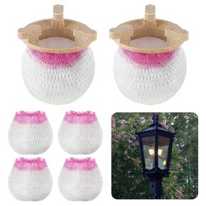 6 Pcs Gas Lamp Mantles with 2 Porcelain Attachment Ring, Soft Inverted Mantle, Lantern Mantles, Gaslight Mantles, for Outdoor Gas Lights, Standard Gas Lamps, Inverted Gas Mantles