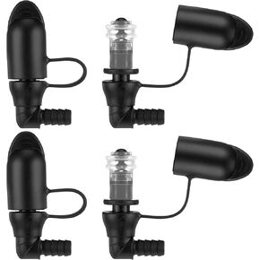 Pickmesh 4 Packs Hydration Bags Bite Valve Mouthpiece Replacement Black 90° Fit Detachable Universal Manual Switch Backpack Valve Bladder Compatible with Most Water Backpack and Brands