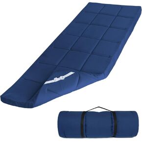 Cot Mattress Topper (Improved Thickness), Quilted Cot Pads for Camping, Soft Comfortable Sleeping Cot Mattress Pad Only, Camping Mattress Pad 75"x30" for Camp Cot/Rv Bunk/Narrow Twin Beds, Navy