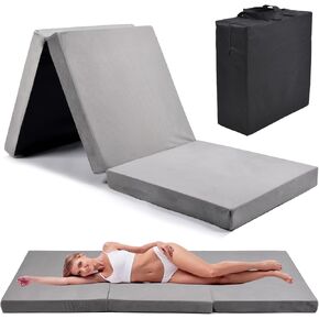 Memory Foam Camping Mattress, Car Camping Bed Mattress with Dust Cover, Portable Waterproof Camping Pad Mat, for Outdoor Sleeping, Foldable, for Travel Truck Bed Tent