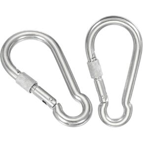 MECCANIXITY Screw Locking Clips,304 Stainless Steel Spring Snap Hook for Outdoor Lifting Hanging Camping