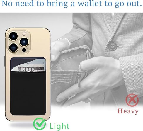 3Pack Adhesive Cell Phone Card Holder Pocket for Back of Phone with Flap, Stick on Wallet ID Credit Card Holder Pouch Sleeve Self Adhesive Sticker Case for iPhone Samsung 3Black in Kuwait