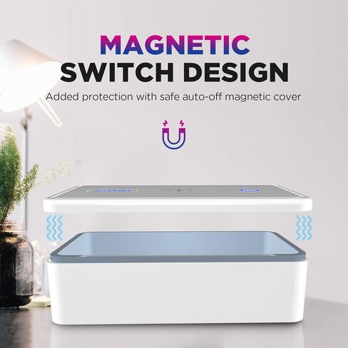 Multifunctional UV Light Sanitizer Box with Wireless Charging and 8 UV-C LED Lights for Phones, Toothbrushes, Jewelry, and More in Saudi Arabia