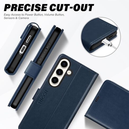 TUCCH Wallet Case for Galaxy S25+ Plus (6.7") 2025, 4 Card Holders, Black in Kuwait