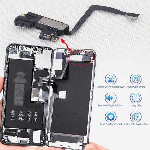 مكبر صوت ywlrong سماعة الأذن لجهاز iPhone 11 Pro Max Airmer Placeer لـ iPhone 11 Pro Max Speaker بديل مع مجموعة سماعات سماعة سماعات كبلات Cable Cable Cable Assor in Saudi Arabia