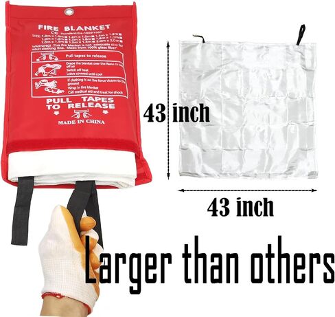 Blankets 8 Packs with Gloves. High Heat-Resistant fire Blankets for Home Security, Kitchen and Camping, Emergency fire Blankets for Home and Kitchen, in Saudi Arabia