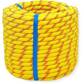 Arborist Rigging Rope Bull Rope (1/2 in x 150ft) Polyester Braided Arborist Rope 48 Strands for Various Outdoor Applications Construction Climbing Swing Sailing