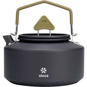 Alocs 1L Camping Kettle Teapot, Portable Camping Coffee Pot Tea Pot for Stove, Kettle Teapot for Outdoor, Hiking, Camping, Picnic and Traveling