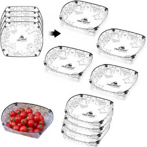 MIUPOO Collapsible Bowl Set,Portable Mess Kit,Food Grade Material Free Folding Bowl for Lunch Family Picnic,7×5.5×3.5 Inches,4 Pieces.