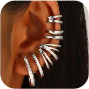 Ear Cuff Earrings for Women Chunky Ear Cuff Colourful Non Pierced Ear Cuff Non Piercing Clip On Cartilage Wrap Cuff Earrings Jewelry Gifts