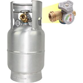 Flame King 5LB Aluminum Propane Tank with Gauge & OPD Valve, Corrosion-Resistant and Rust-Free, Lightweight, Great for Marine Applications, Grills and BBQs, Camping, Fishing, & Outdoor Activities