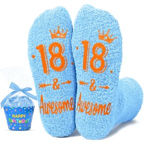 HAPPYPOP 18th Birthday Gifts Ideas Socks - 18 Year Old Birthday Presents for Girls, Happy Birthday Socks for 18 Year Olds