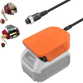 Fishing Reels Battery Adapter Compatible with Dewalt 20V Battery Ice Fishing Reel Adapter Work for Daiwa SEABORG 800MJ 800 SABORG 1200MJ 1200 Electric Reel (NO Battery) Fishing Reel Replacement Parts