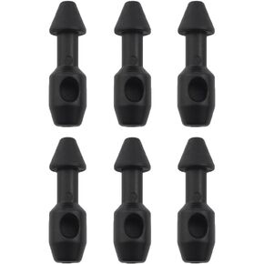 6PCS Fish Gun Hose Fittings Fork Arm 31mm Leather Strap Assembly T Shape Spike Fittings Plug Plug Plastic Spear Spike with Harpoon Plug-in Fishing Tool Black