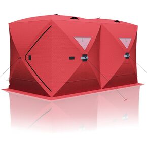 Ice Fishing Tent, Thickening Warmth Retaining Design Pop-Up Portable Hub-Style Ice Fishing Shelter