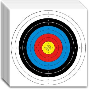 MOLFUJ Archery Targets Paper, 20pcs/50pcs Bow and Arrow Targets for Hunting Backyard, Archery Target Practice Accessories(10 Rings/5 Rings,16x16/15.7x15.7in)