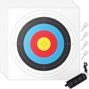 30/50 Pack Archery Target Paper - Standard 40x40CM 10-Ring, 18-Meter Indoor Archery Target Face with Arrow Puller & Pins, Archery Accessories for Bow Hunting & Shooting Precision Practice Yummuely