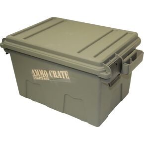 MTM ACR7-18 Ammo Crate Utility Box, Ammo, survival or hunting gear storage, O-Ring seal for water resistant dry storage, Double padlock tabbed for security, Carries 65lbs of gear, Army Green