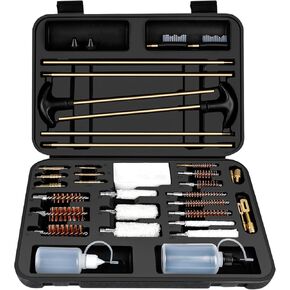 Universal Gun Cleaning Kit, Rifle Cleaning Set with Reinforced Brass Rods, Brass Jags and Brass Slotted Tips
